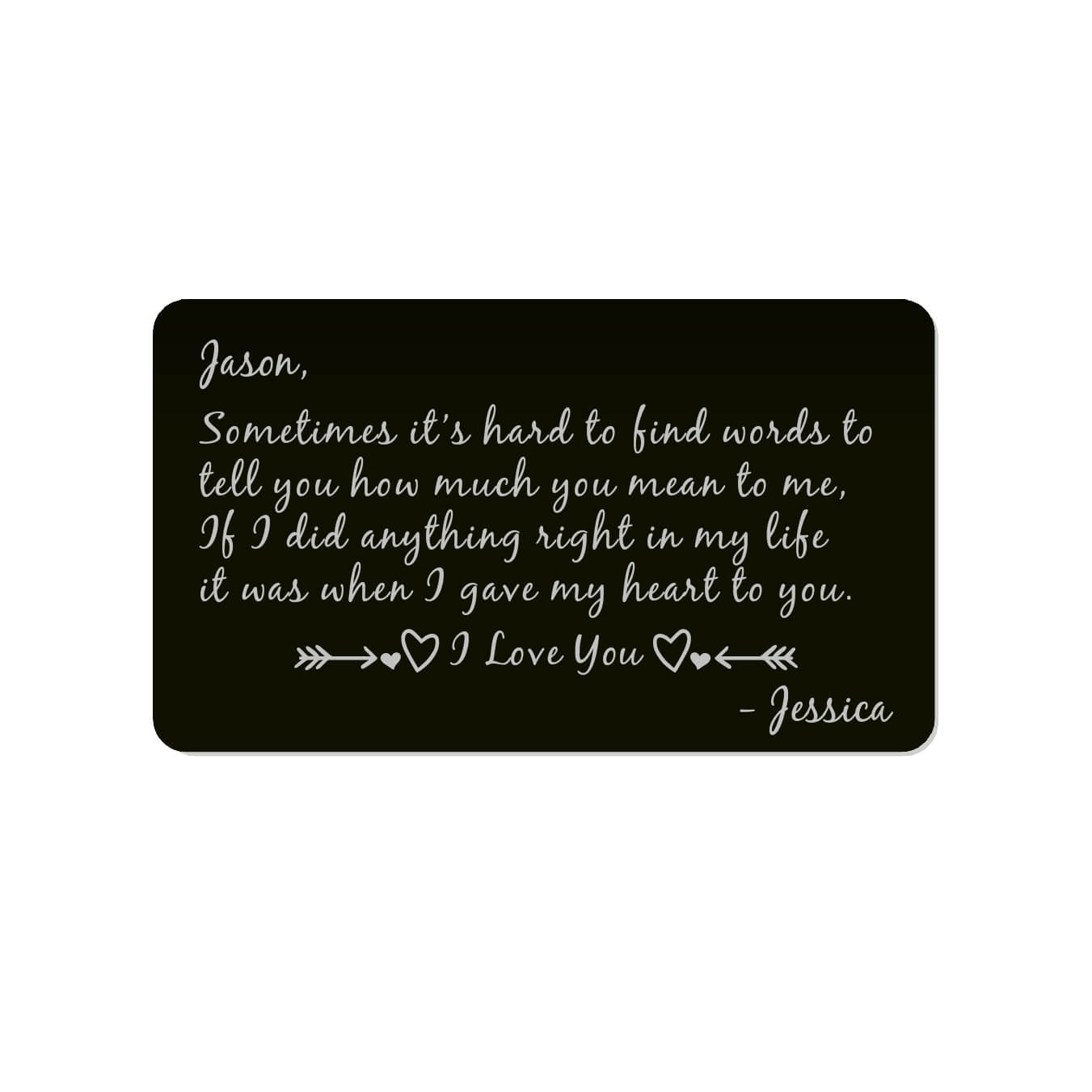Love Letter Metal Wallet Card