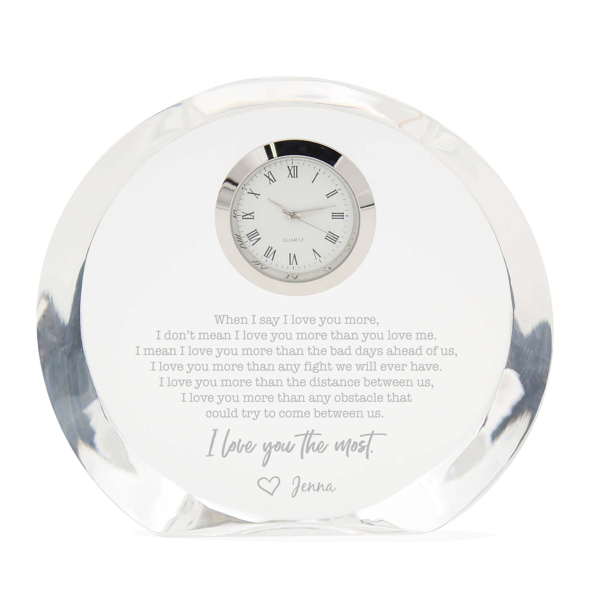 I Love You the Most Crystal Clock