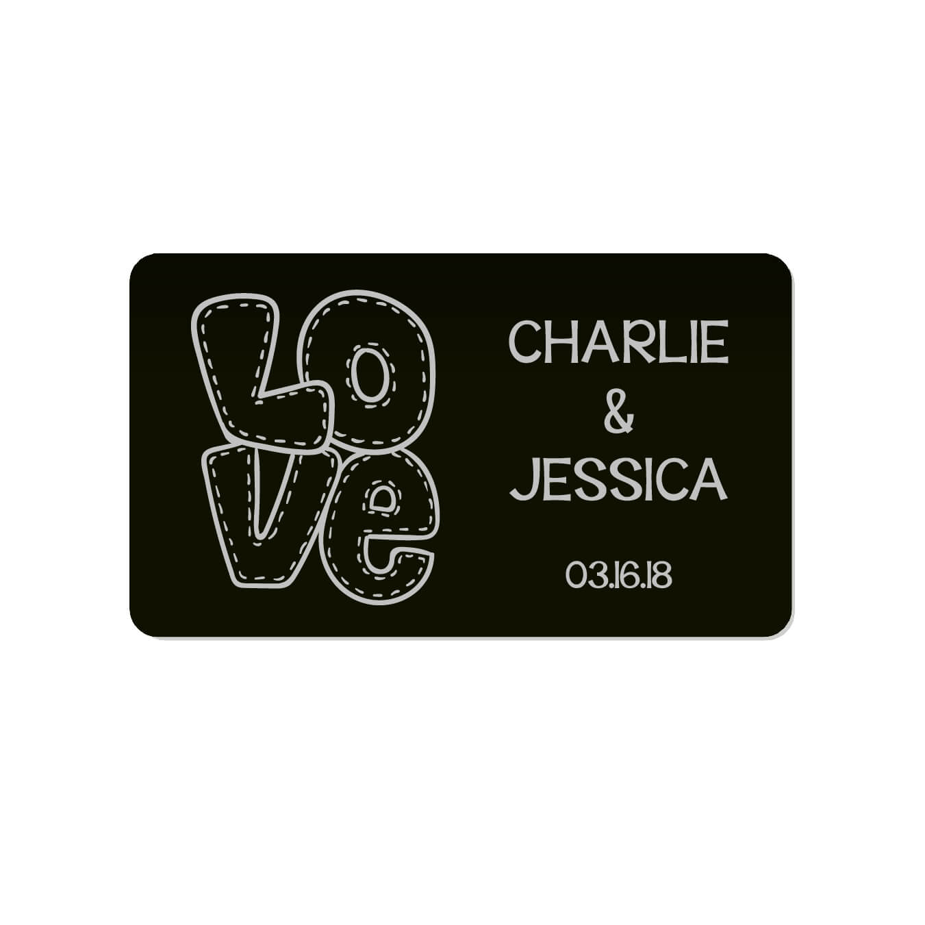 L O V E Personalized Metal Wallet Card