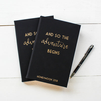 And So The Adventure Begins Leatherette Journal