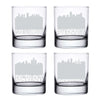 City Skyline Whiskey Glasses Columbus Phoenix Detroit Jacksonville