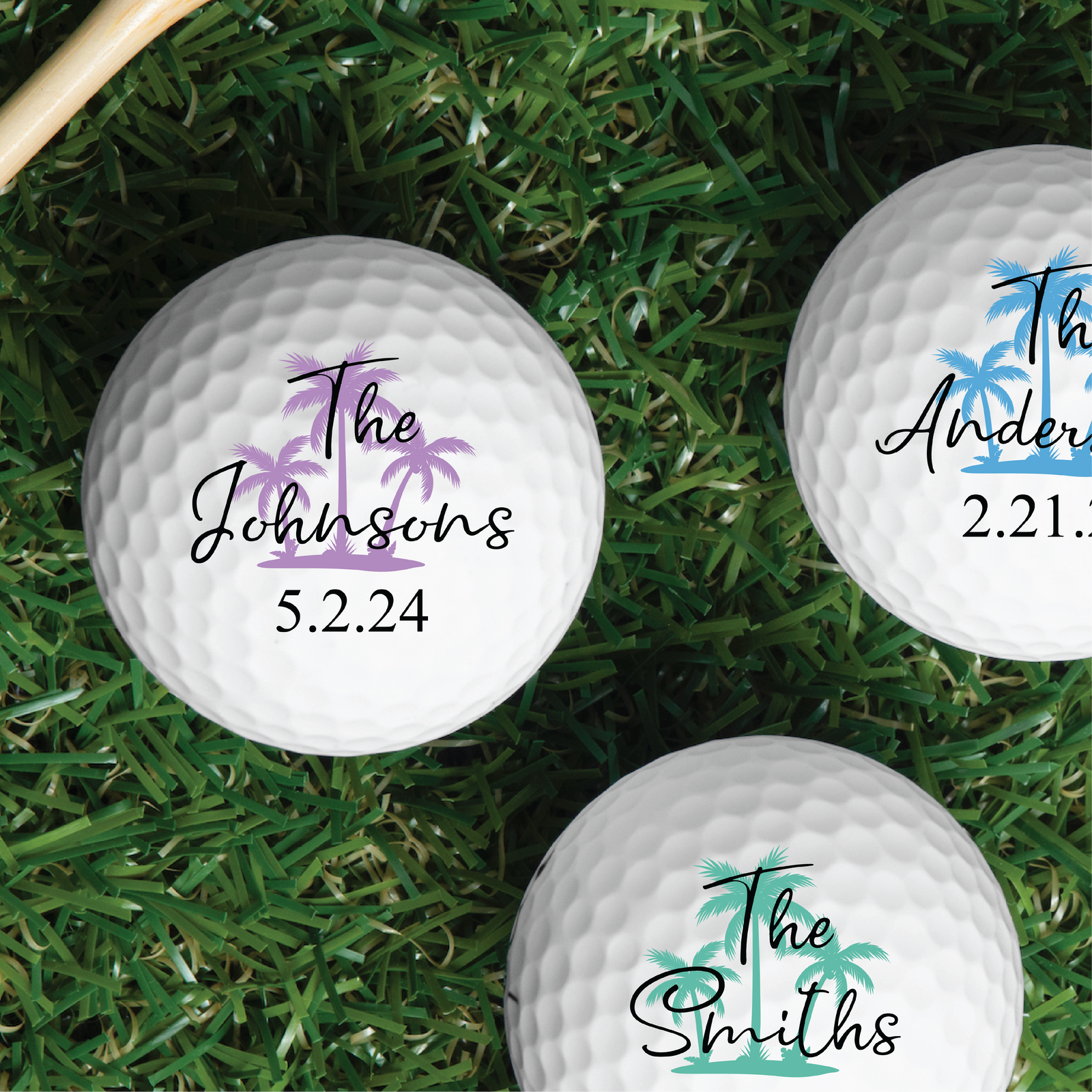 Personalized Wedding Golf Balls – Custom Golf Wedding Favors with Last Name & Date