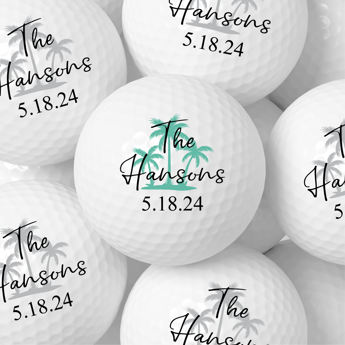 Personalized Wedding Golf Balls – Custom Golf Wedding Favors with Last Name &amp; Date
