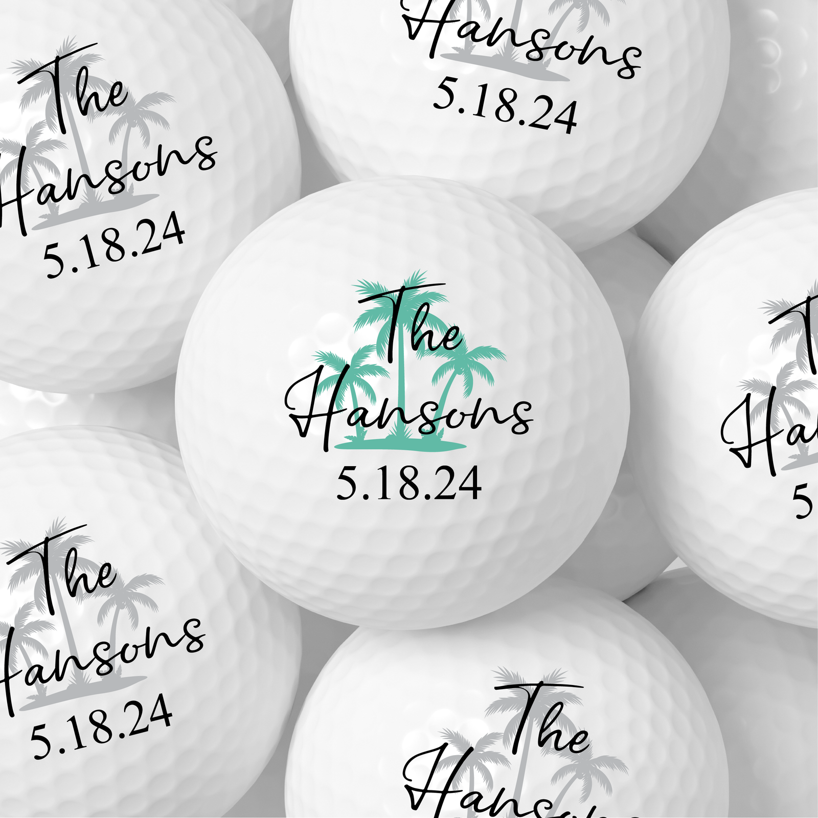 Personalized Wedding Golf Balls – Custom Golf Wedding Favors with Last Name & Date