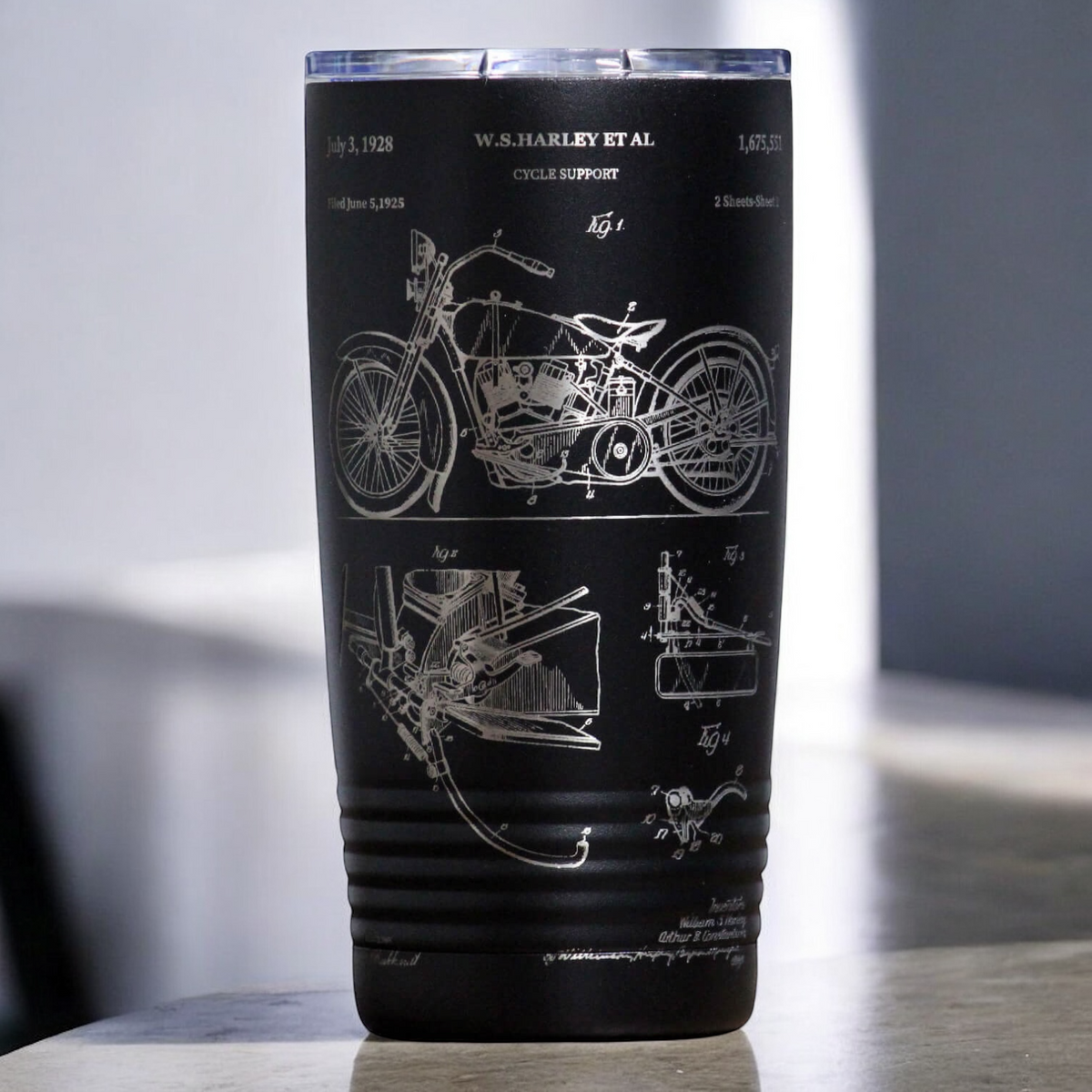 Motorcycle Patent Tumbler
