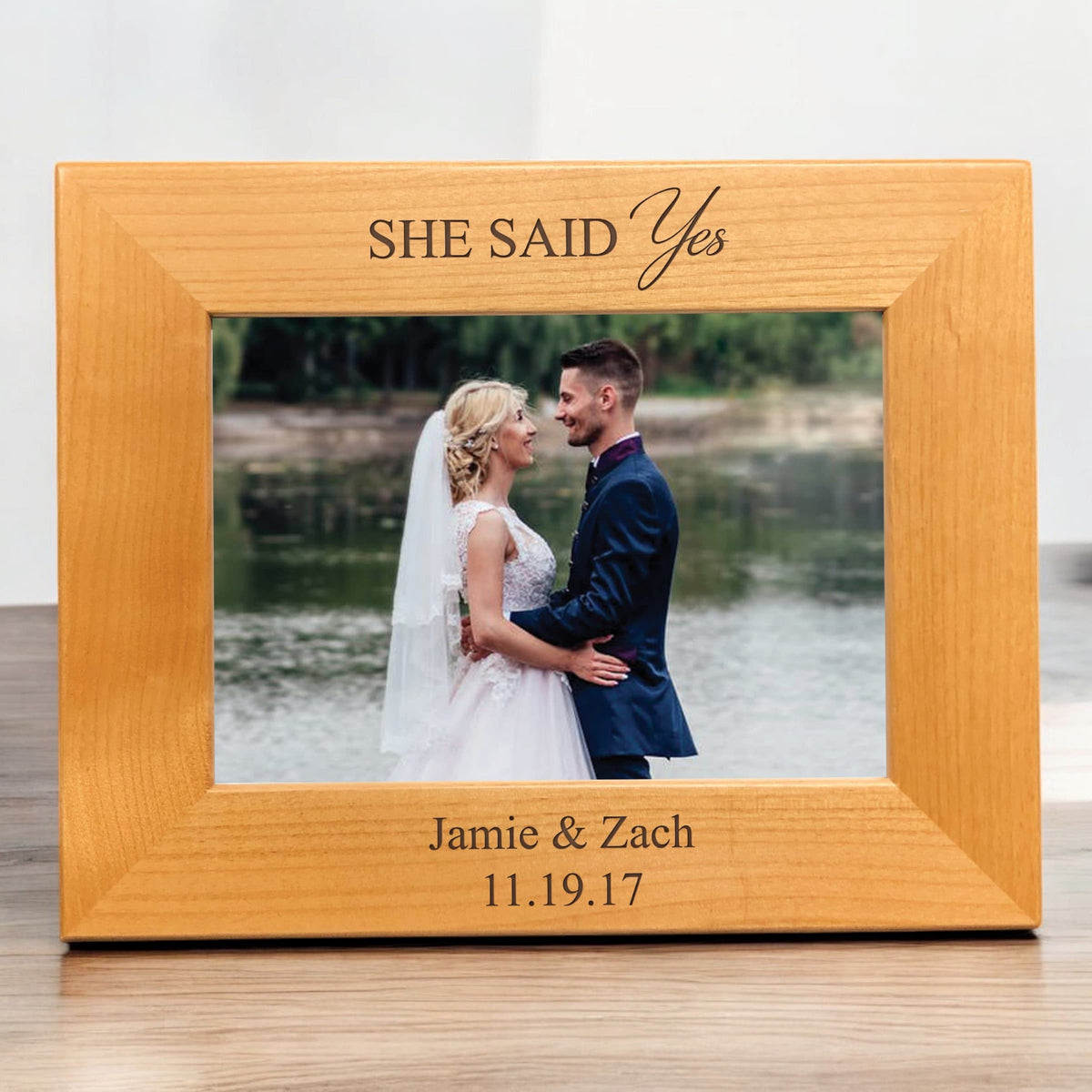 She Said Yes Engraved Frame