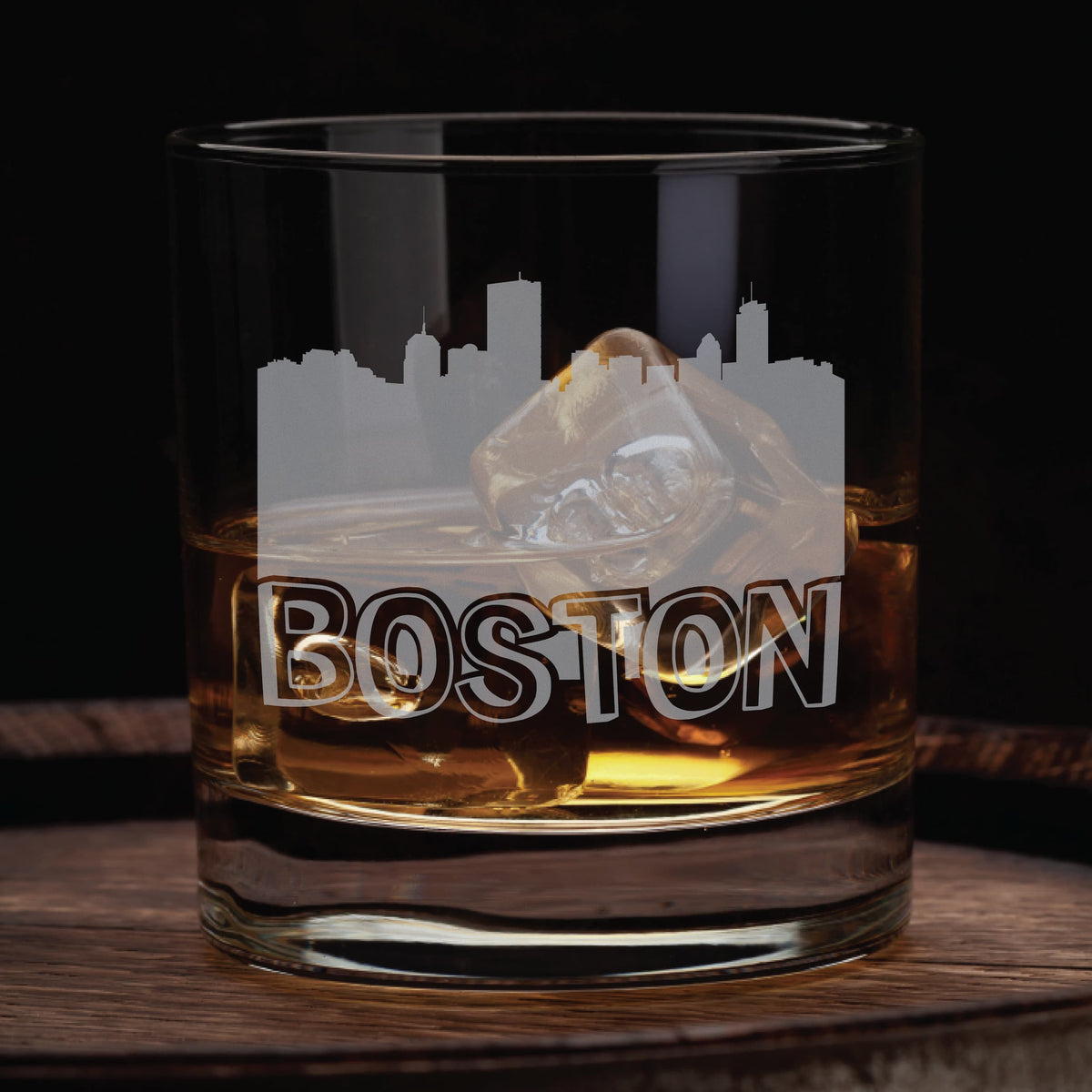 Boston Skyline Whiskey Glass