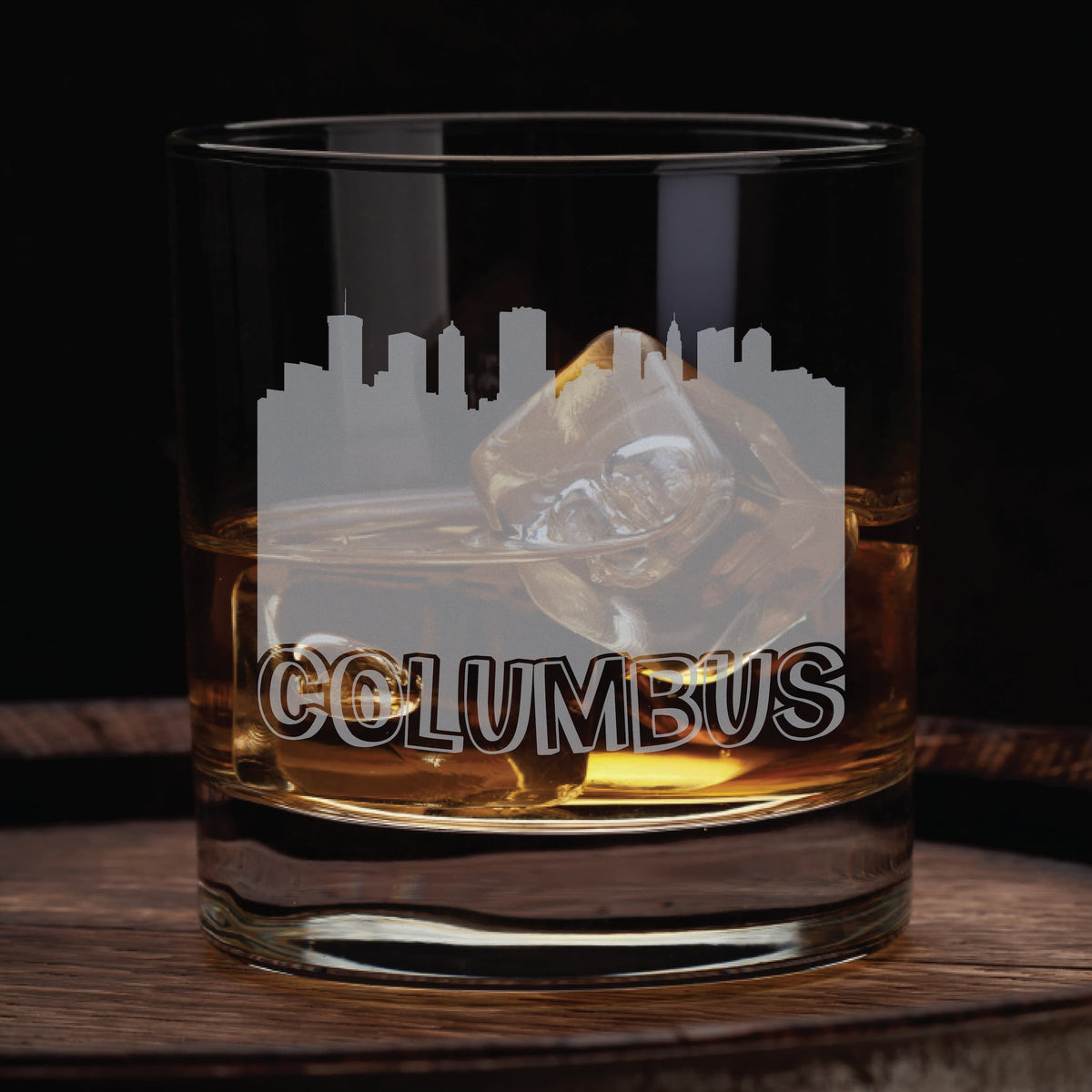 Columbus Skyline Whiskey Glass