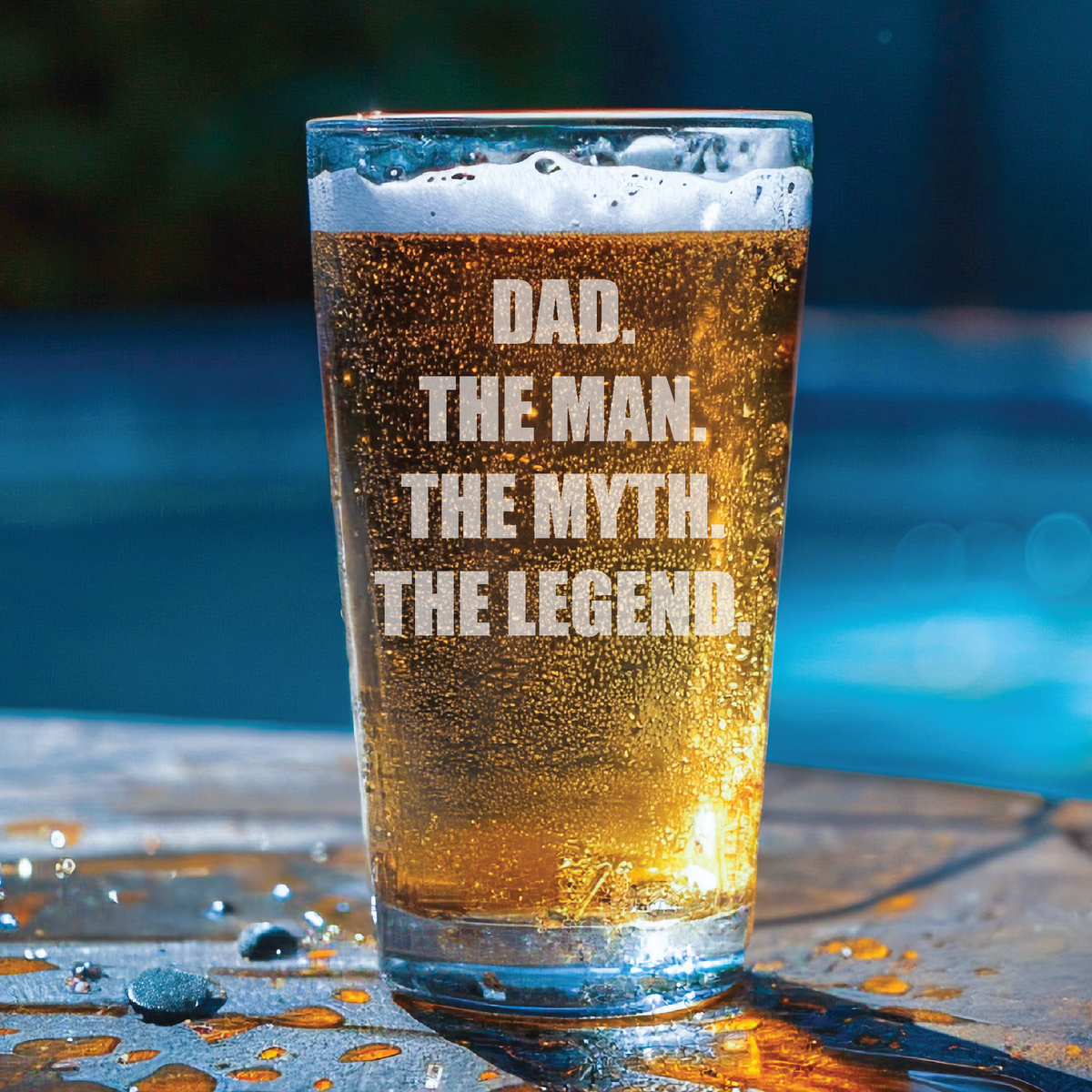 Dad: The Man, The Myth, The Legend Engraved Pint Glass