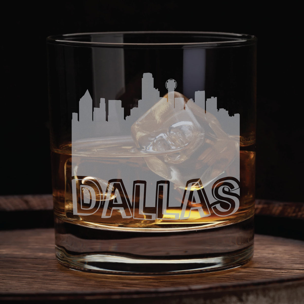 Dallas Skyline Whiskey Glass