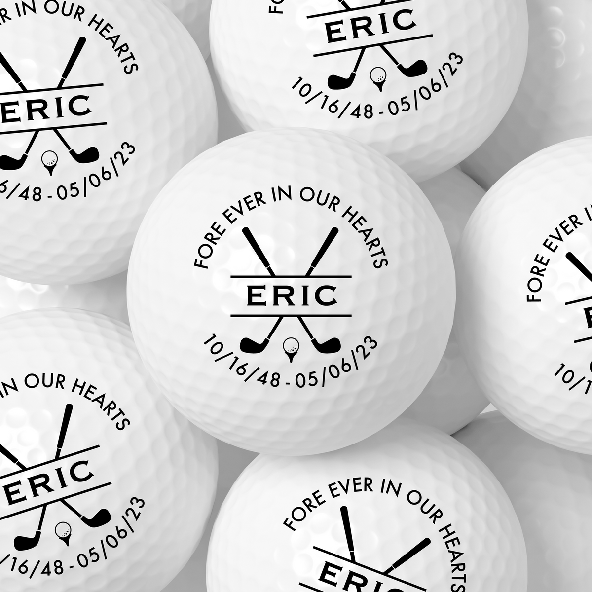 Custom memorial golf ball for golf lover celebration of life