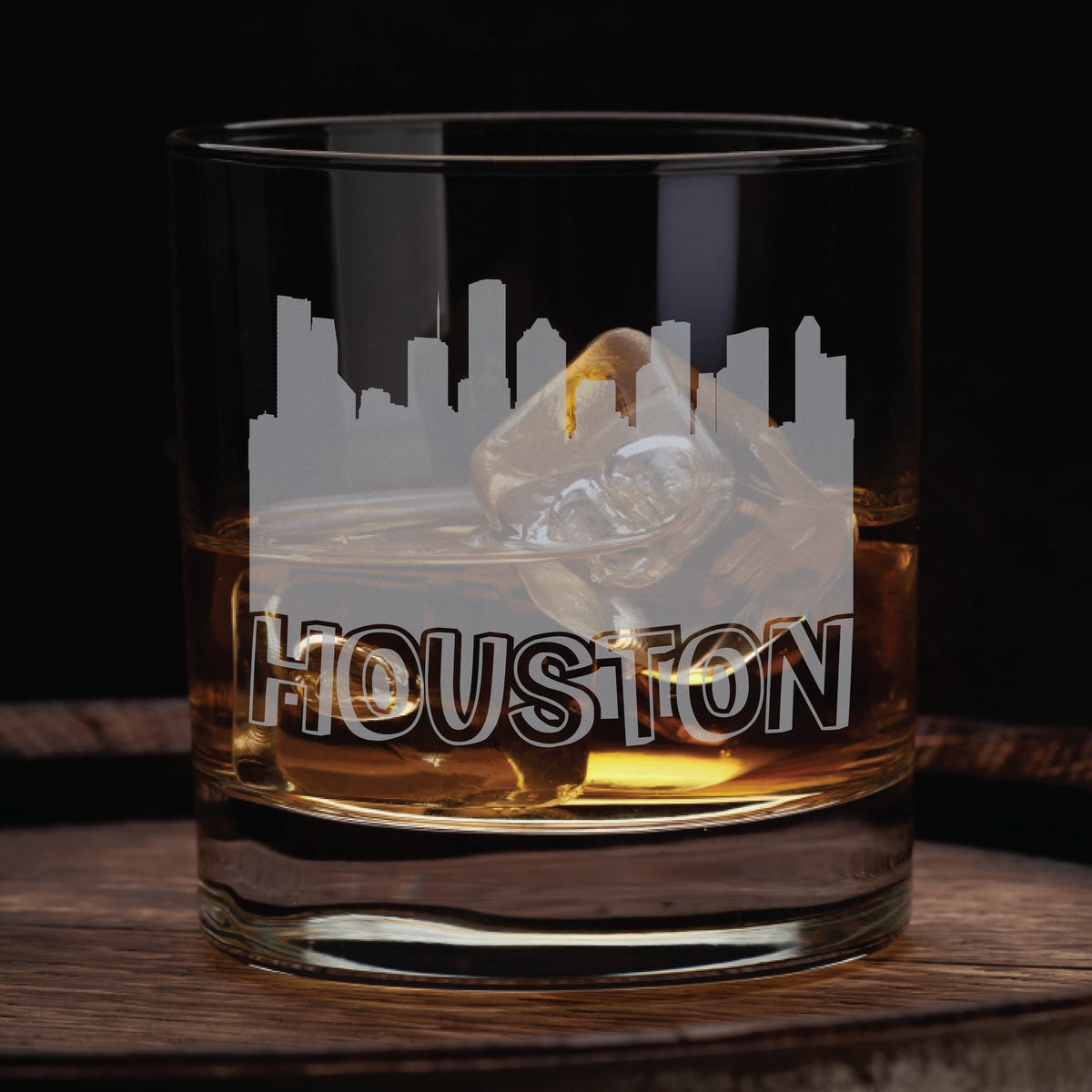 Houston Skyline Whiskey Glass