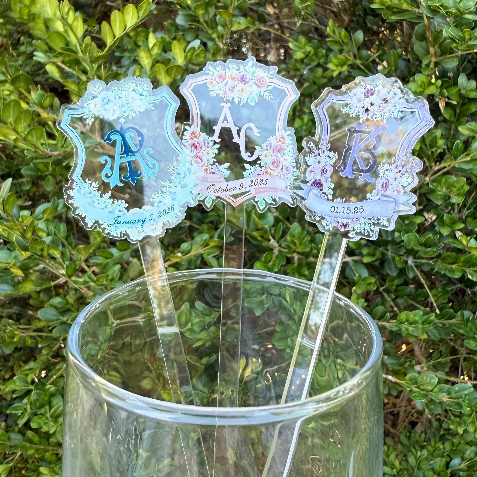 Custom Wedding Monogram Acrylic Stir Sticks, Cocktail Stirrers, Custom Wedding Swizzle, wedding table decor