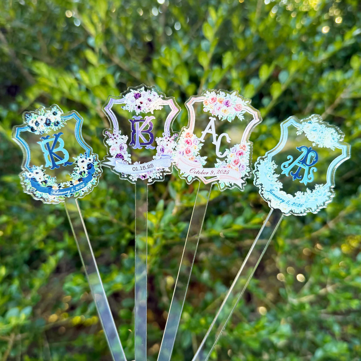 Custom Wedding Monogram Acrylic Stir Sticks, Cocktail Stirrers, Custom Wedding Swizzle, wedding table decor