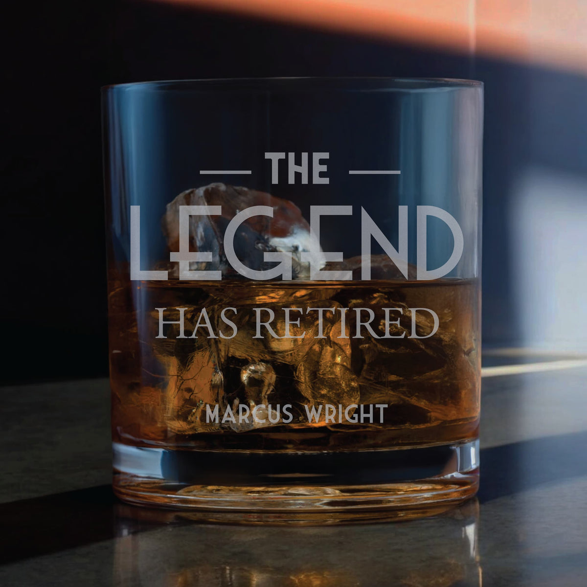 The Legend Has Retired Whiskey Glass