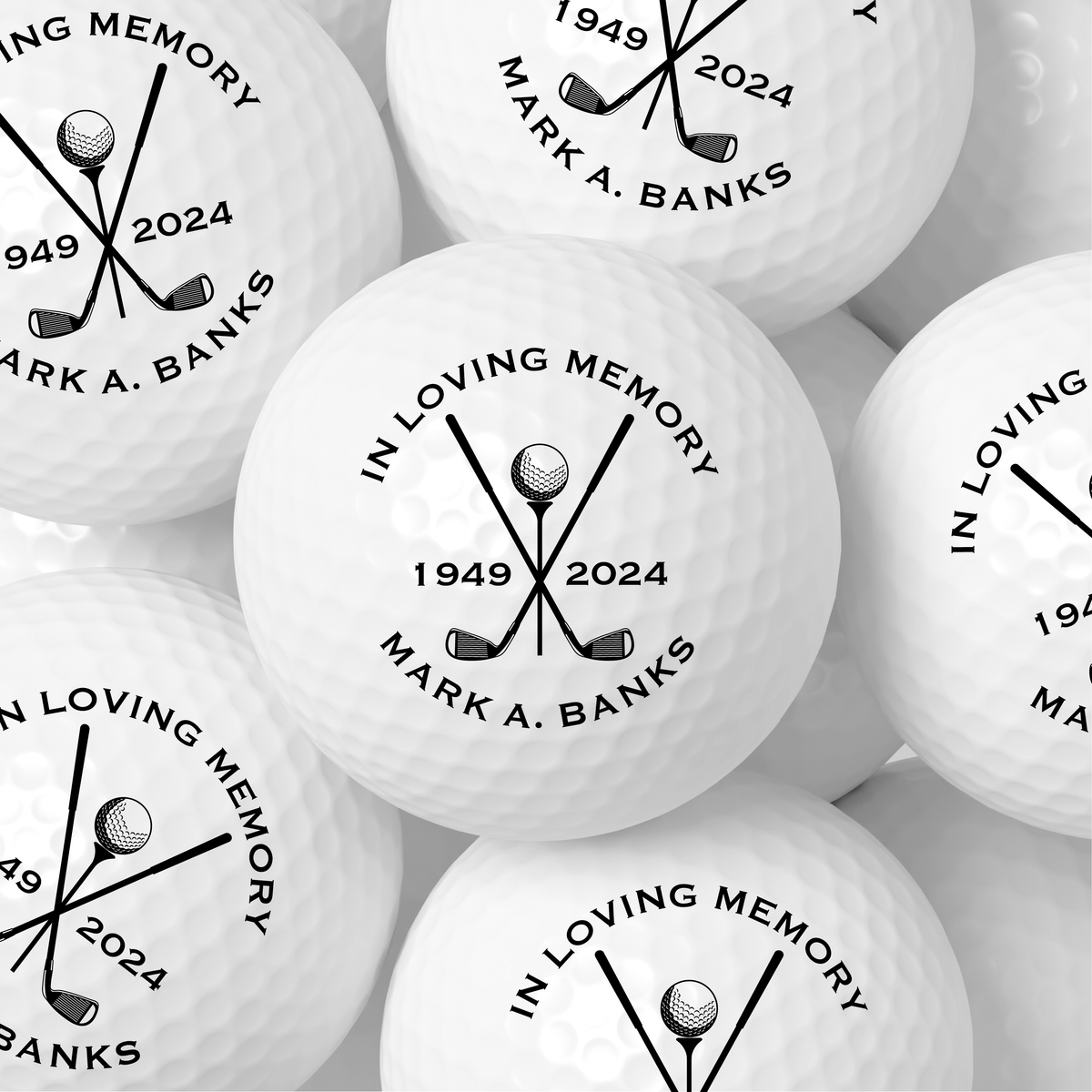 Personalized Memorial Golf Balls – Custom Celebration of Life &amp; Funeral Favors for Golfers