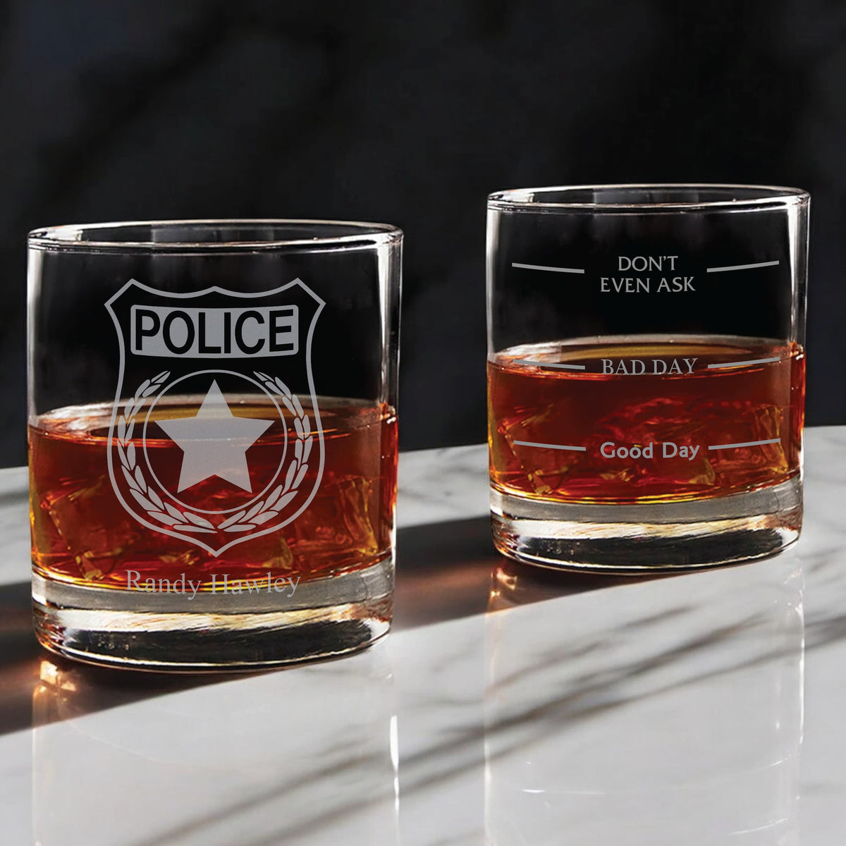Police Whiskey Glass