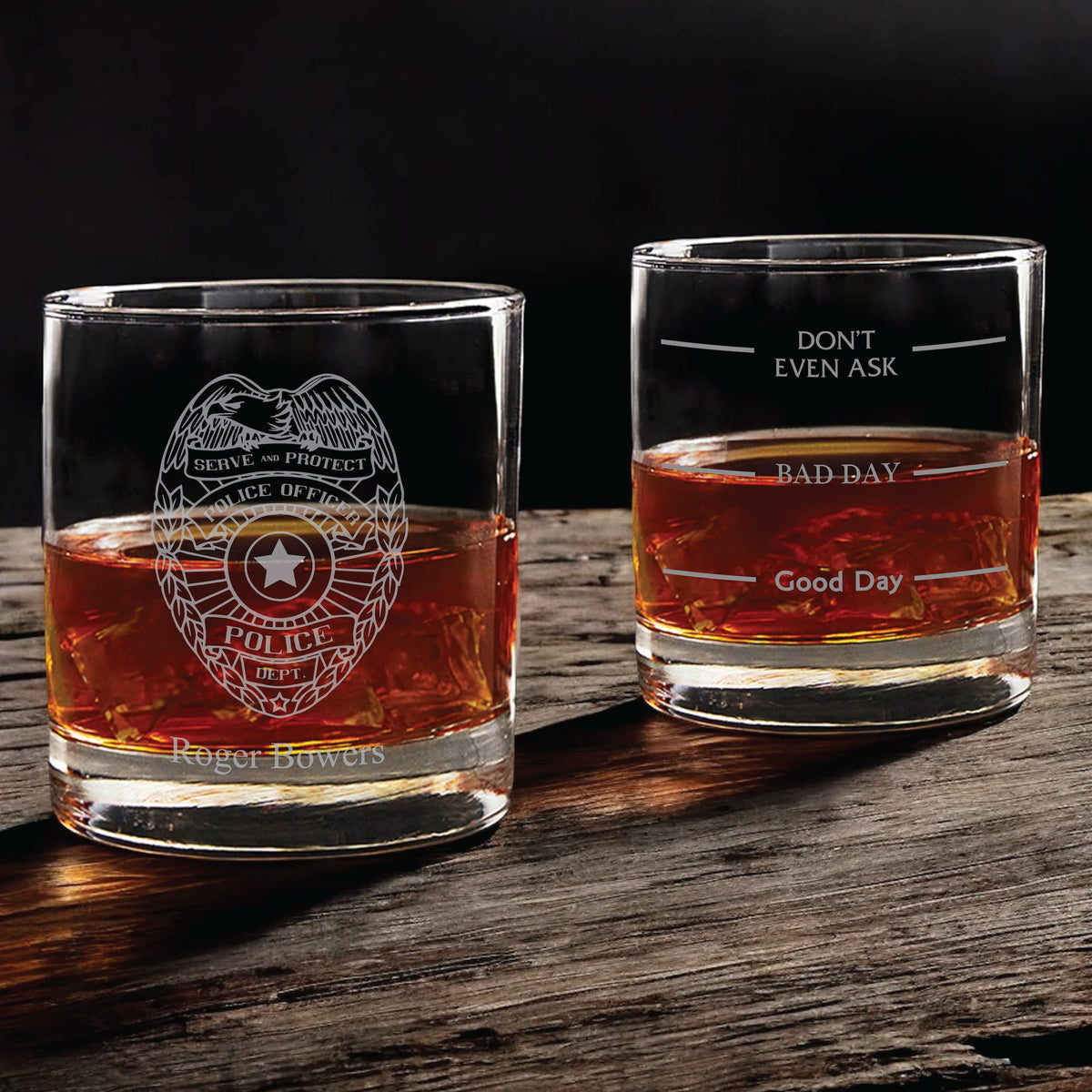 Police Whiskey Glass