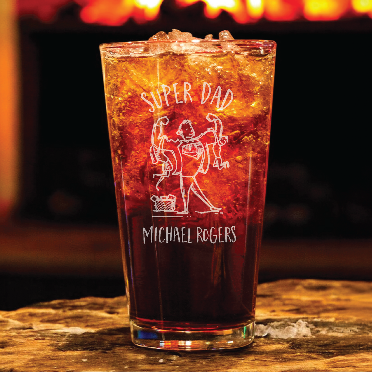 Super Dad Personalized Pint Glass