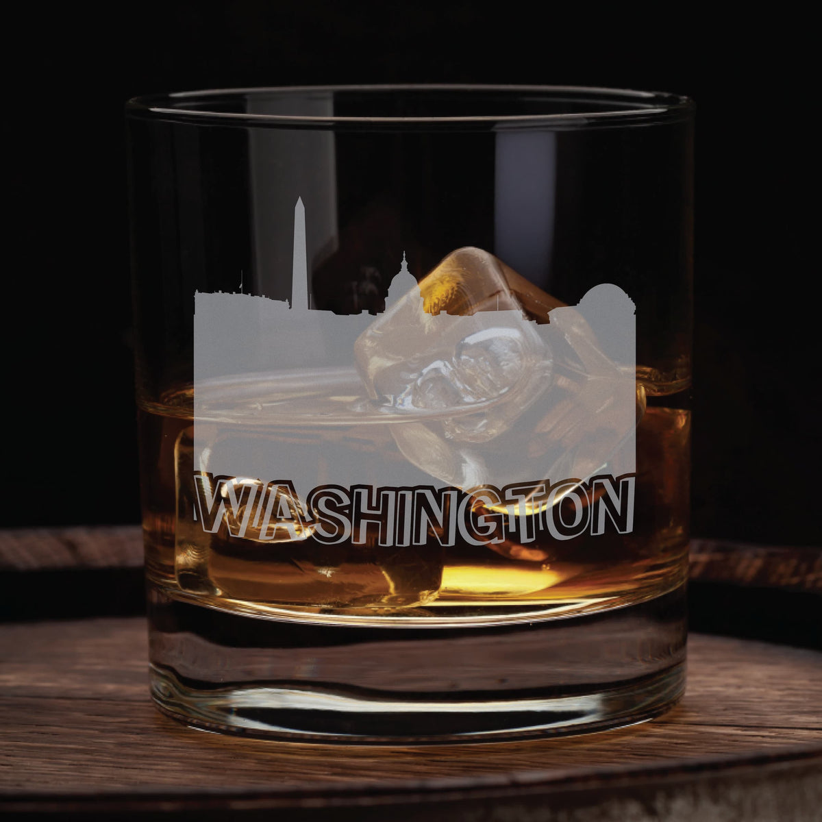 Washington Skyline Whiskey Glass