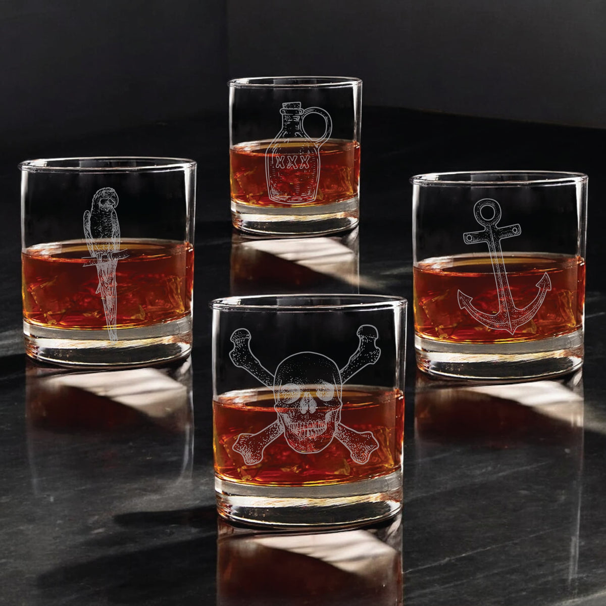 Pirates Life Whiskey Glasses 4PC Set