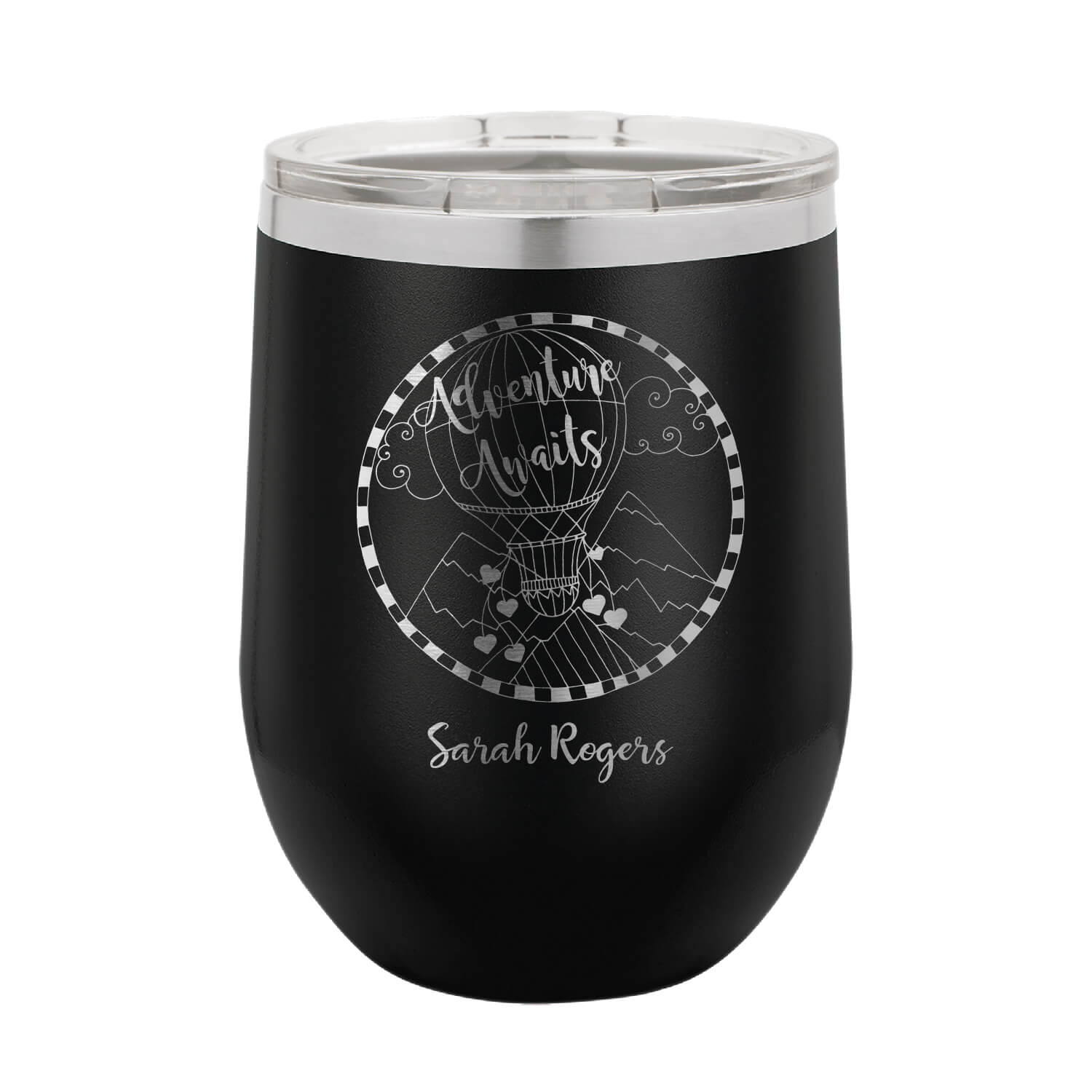 Monogram & Scrolls Personalized Wine Tumbler - 4 Colors - Creative Laser  Solutions