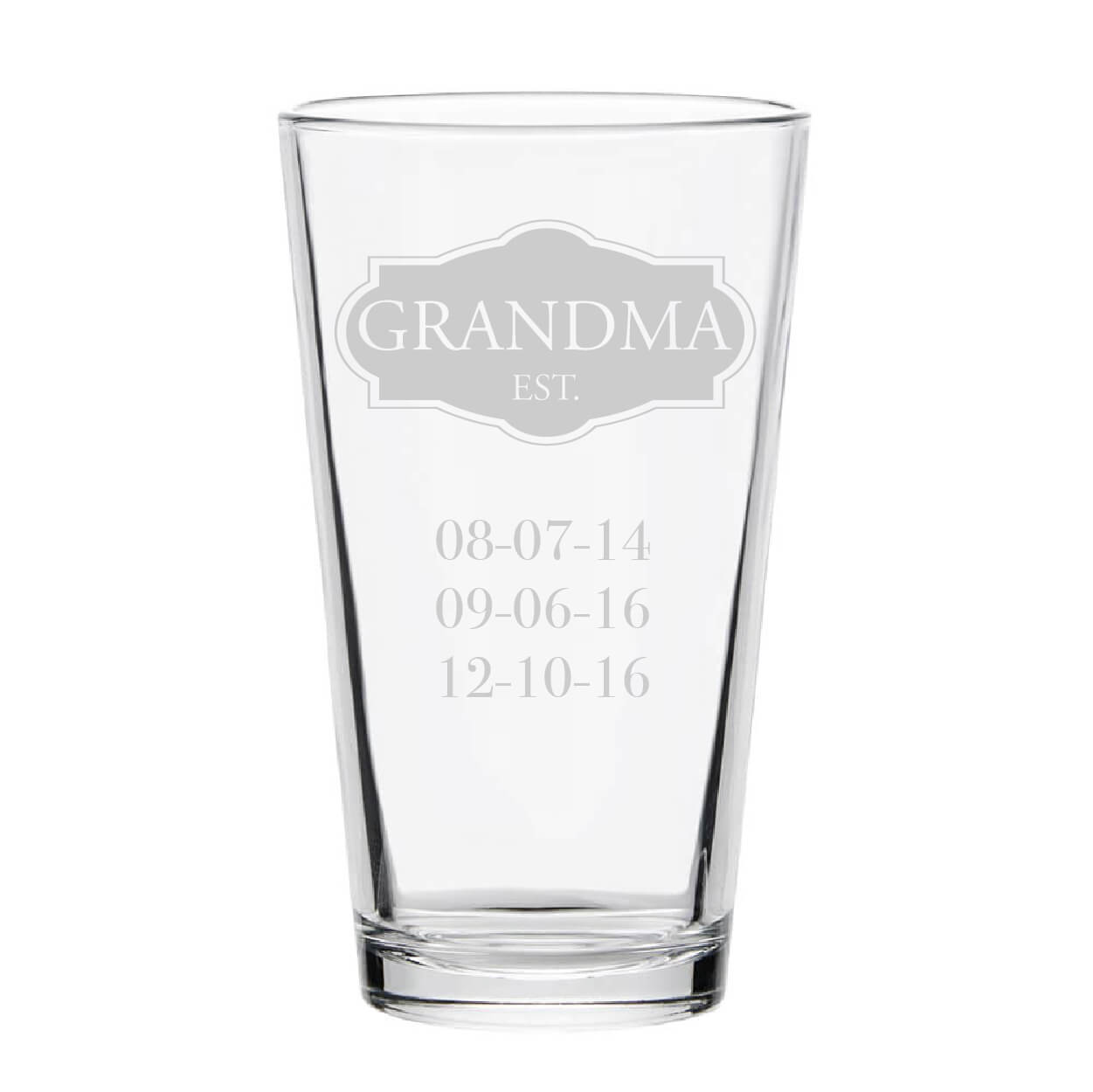 Grandma Established Personalized Pint Glass