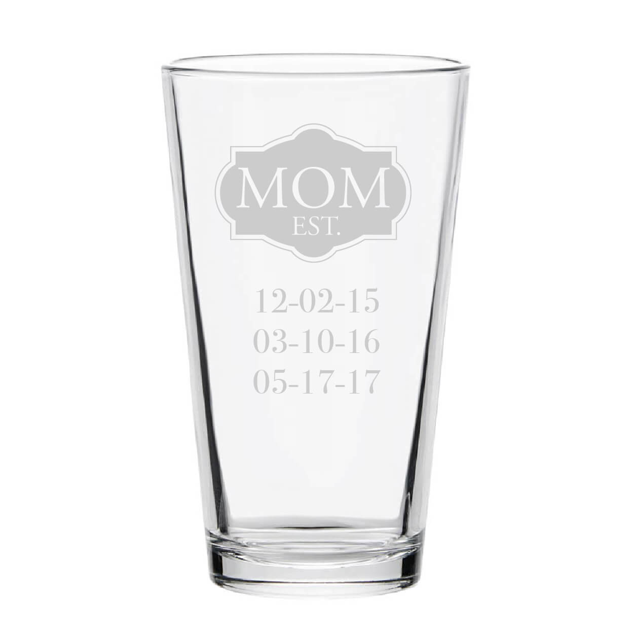 Mom Established Personalized Pint Glass