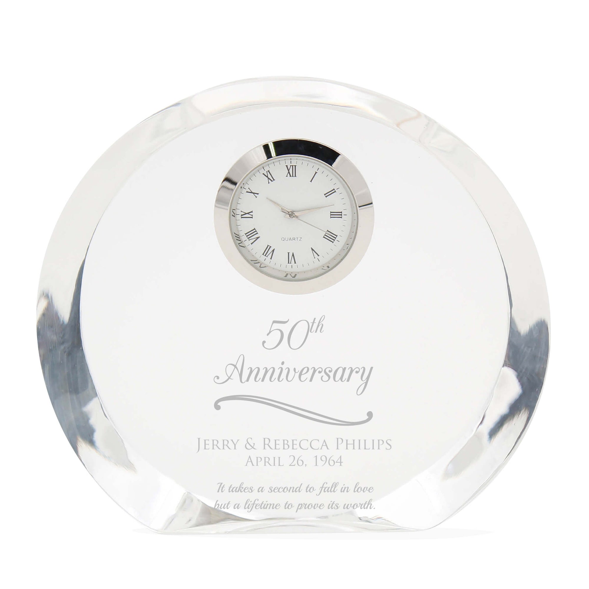 50th Anniversary Gift Crystal Clock