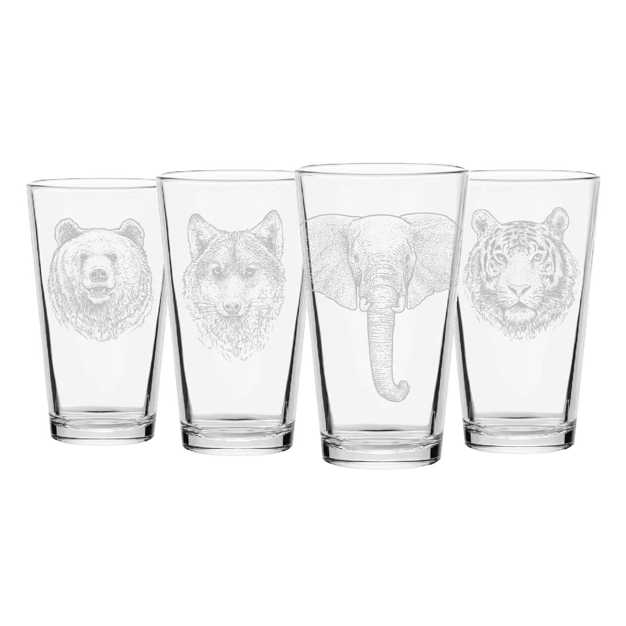Wildlife Pint Glasses- Set of 4