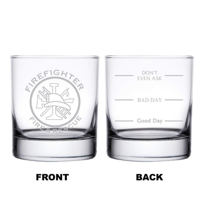 Firefighter Fire & Rescue Personalized Whiskey Glass