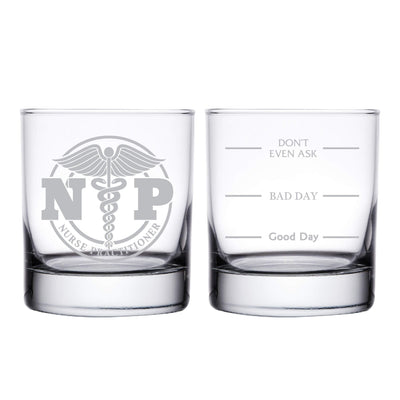 Nurse Practitioner NP Personalized Whiskey Glass