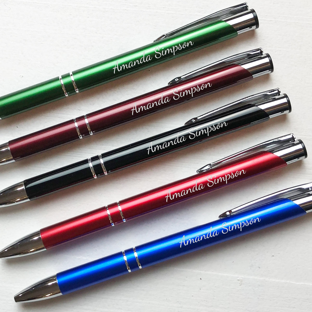 Personalized Silver Trim Aluminum Pen