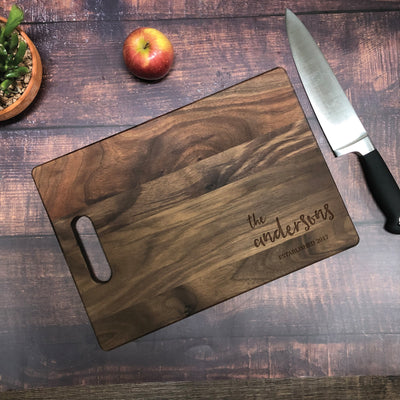 Personalized Established Name Cutting Board