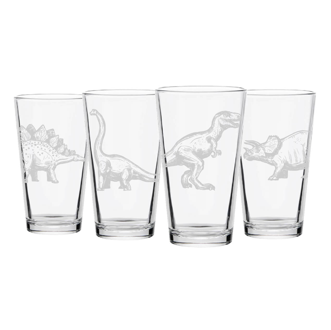 Dinosaur Pint Glasses- Set of 4