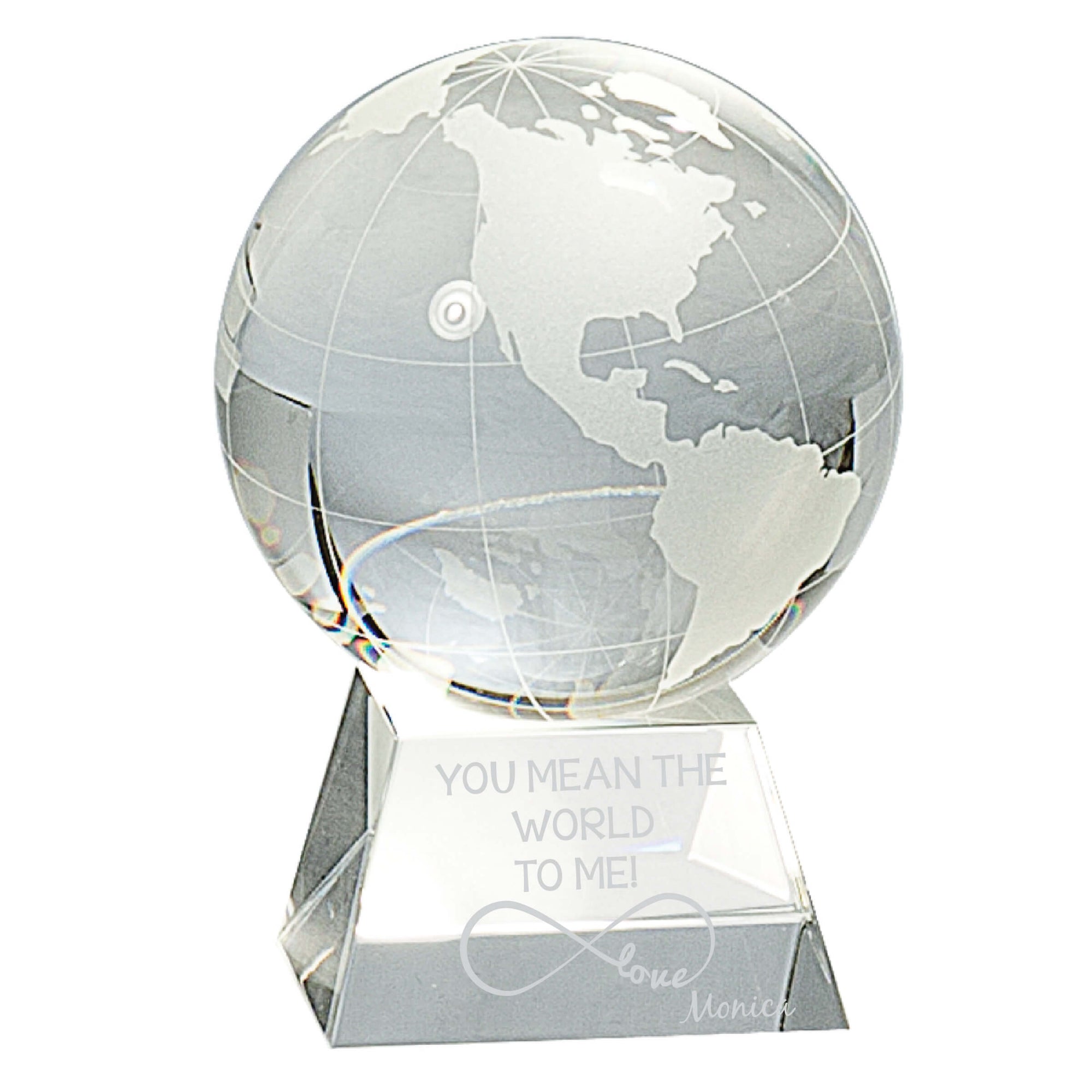 You Mean the World To Me Crystal Globe