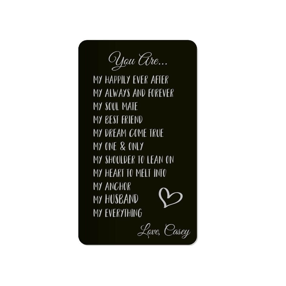 Gift for Husband Personalized Metal Wallet Card