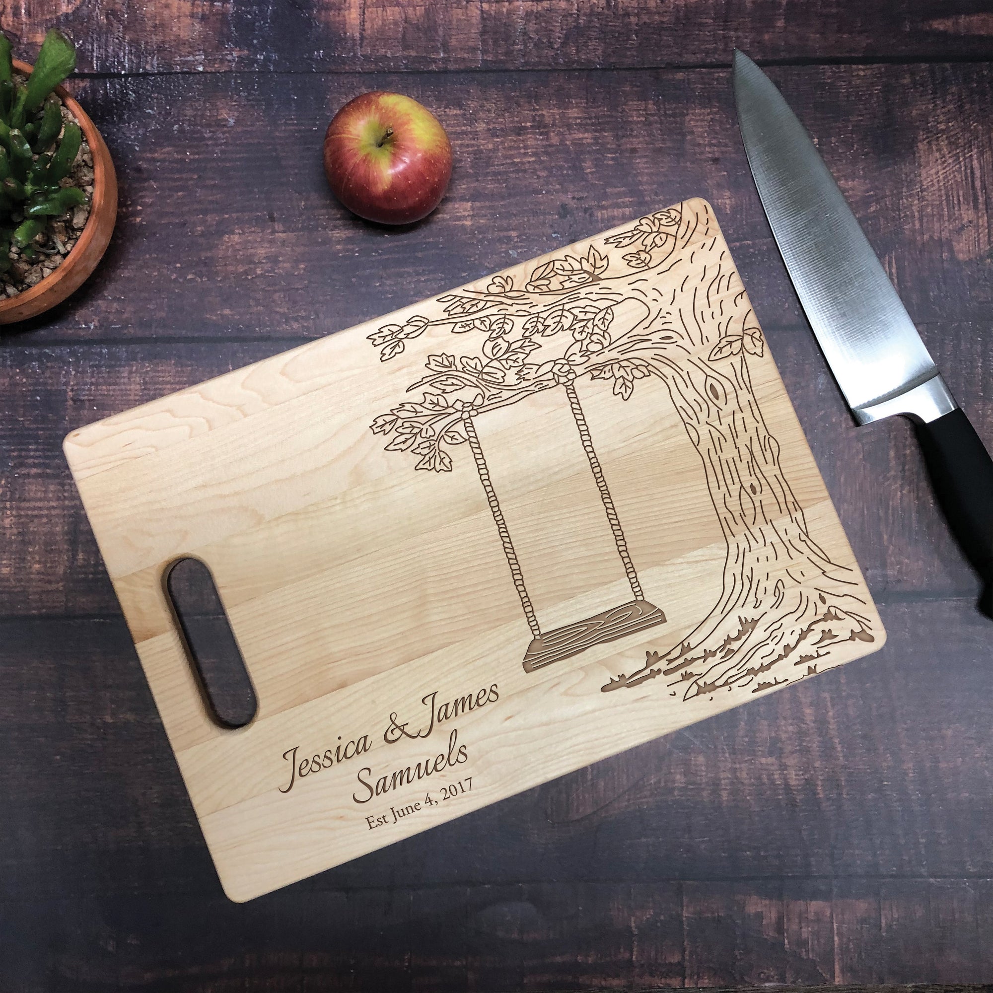 Couples Established Family Tree Cutting Board