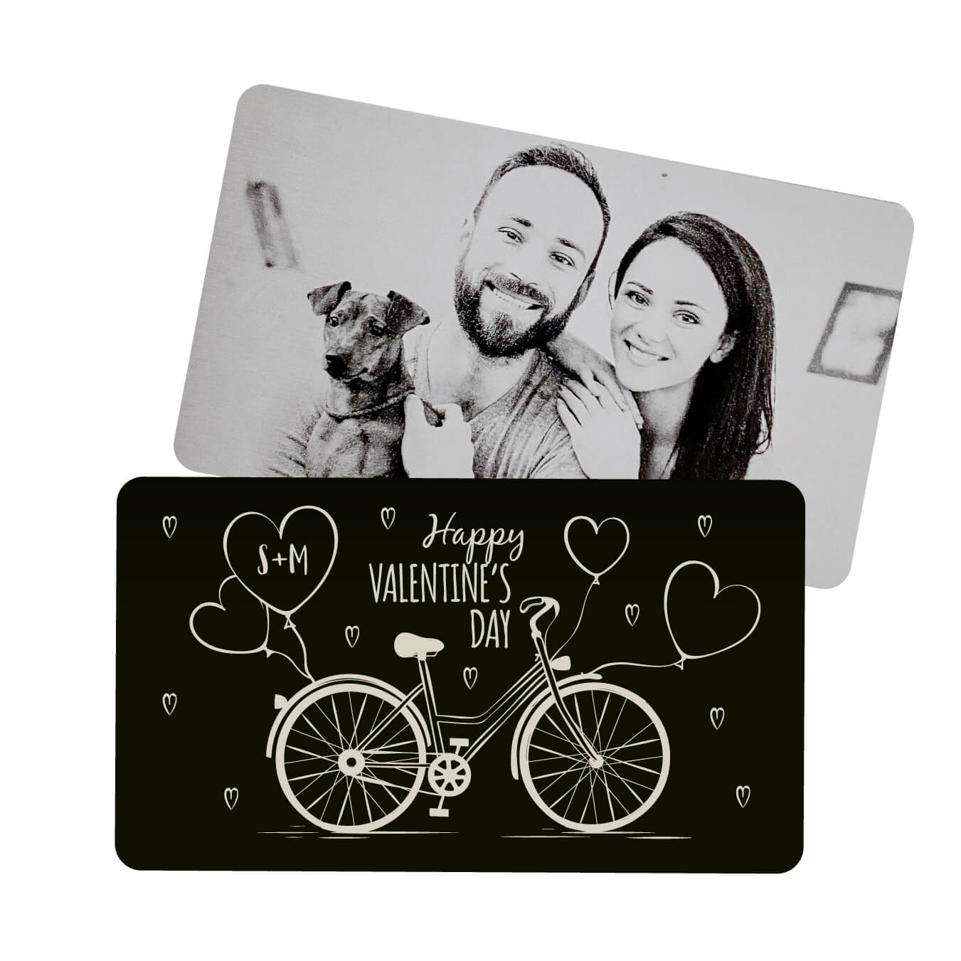 Happy Valentines Day Bike Metal Wallet Card