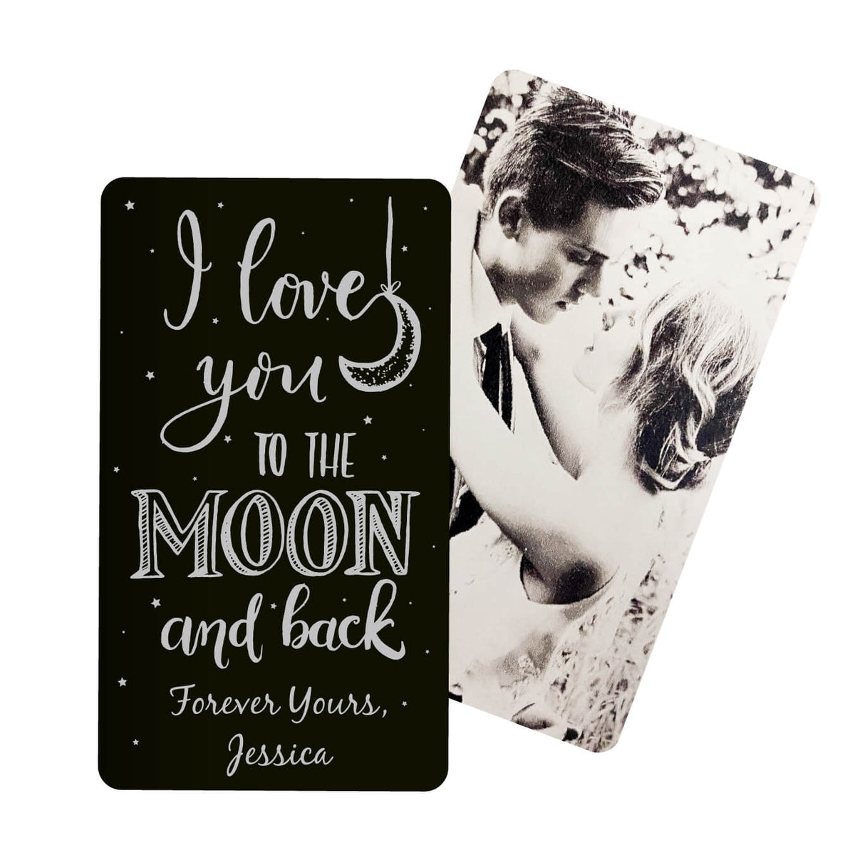 I Love You to the Moon and Back Personalized Metal Wallet Card