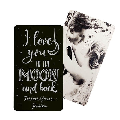 I Love You to the Moon and Back Personalized Metal Wallet Card